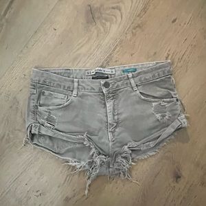 Zara washed olive shorts